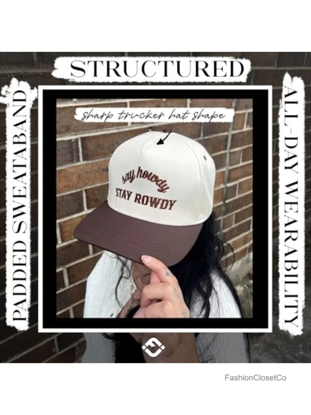 Western Trucker Snapback Hat, Cotton-Poly Blend, Adjustable Fit